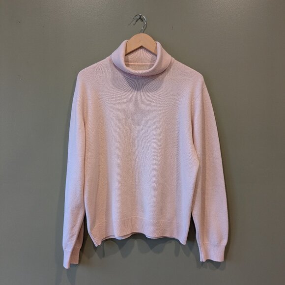 Pringle Scotland Sweaters - Pringle Scotland 100% Cashmere Pink Turtleneck Size Med Womens VTG 80's Sweater